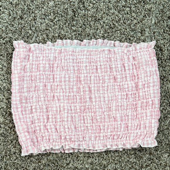 Altar’d State Pink Gingham Tube Top and Shorts Set - Picture 9 of 11